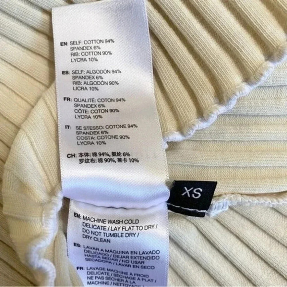 JOHN ELLIOTT GINZA RIb Long Sleeve Mock Mini Dress in Feather - Picture 14 of 15